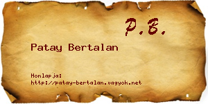 Patay Bertalan névjegykártya